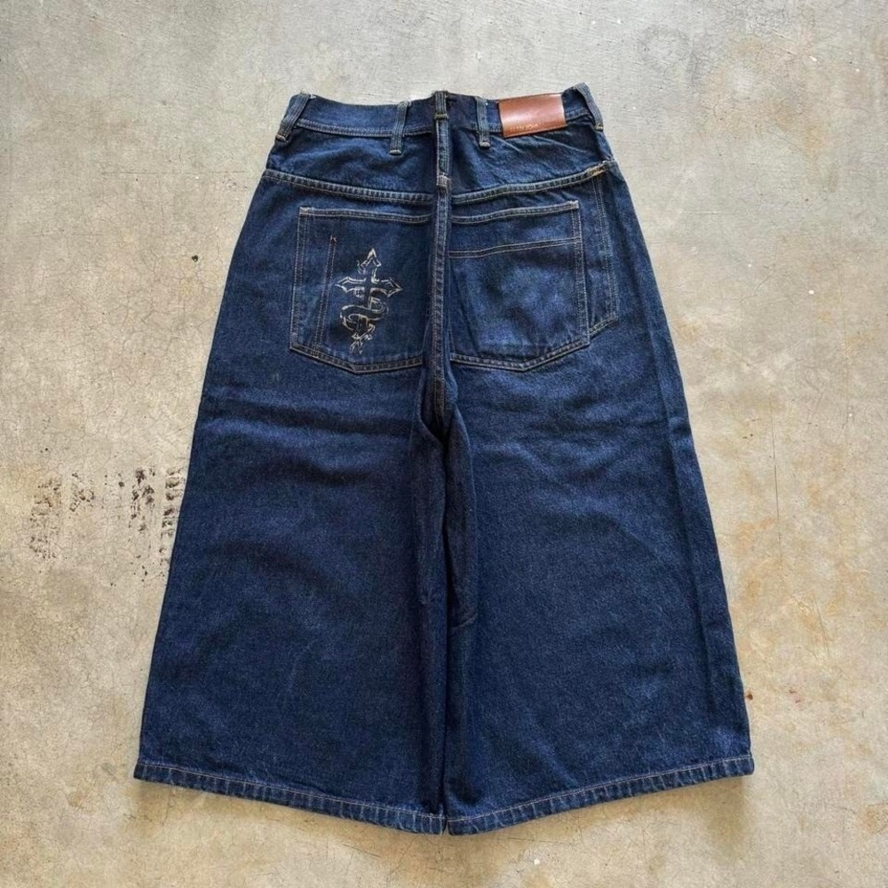 Baggy Sean John Jorts Long Denim Jean Shorts Vintage Y2K Surf Grunge Cross 42